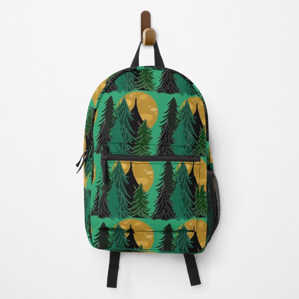 Item preview, Evergreen Trees in Moonlight, Full Moon, Forest Pattern, Green Background designed and sold by Stephanie Rowan.