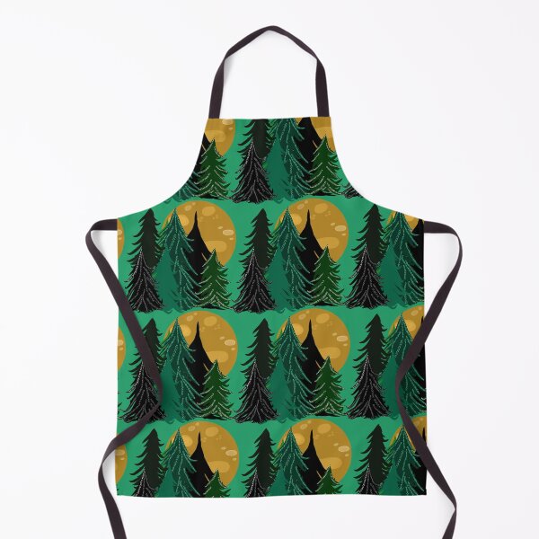 Item preview, Evergreen Trees in Moonlight, Full Moon, Forest Pattern, Green Background designed and sold by Stephanie Rowan.