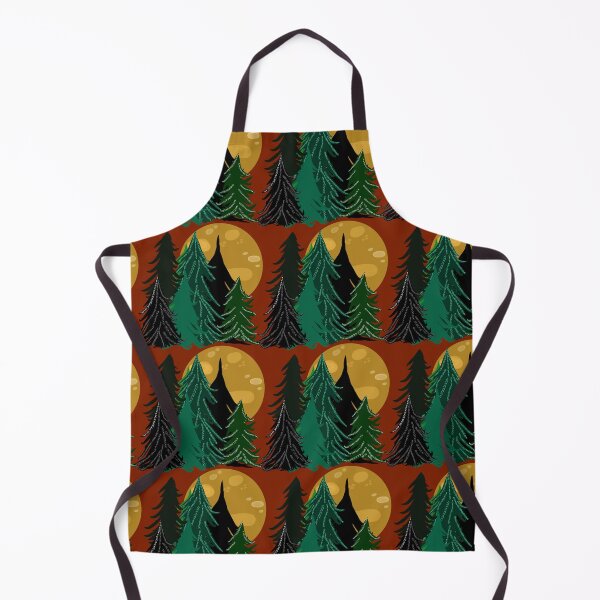 Item preview, Sienna Evergreen Trees in Moonlight, Full Moon, Forest Pattern, Burnt Red Background designed and sold by Stephanie Rowan.