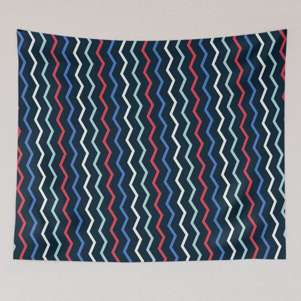 Item preview, Multicolor Vivid Prismatic Polychrome Colorful Jagged Line Waves designed and sold by EvergreenMotifs.