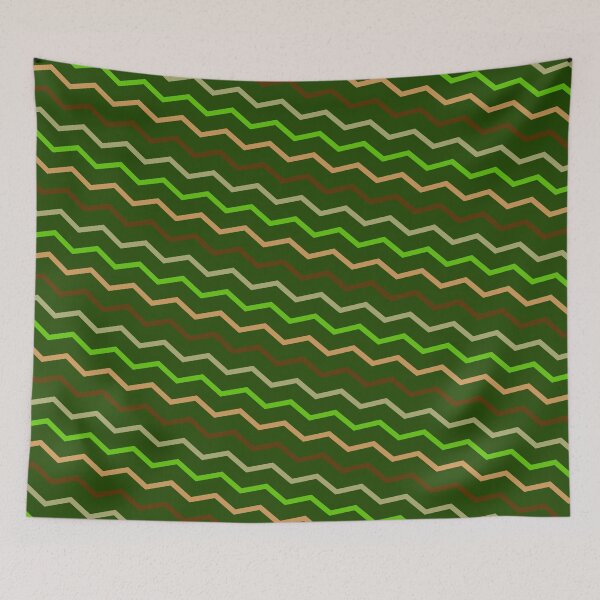 Item preview, Multicolor Vivid Prismatic Polychrome Colorful Jagged Line Waves designed and sold by EvergreenMotifs.