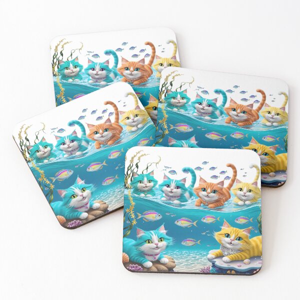 Item preview, Colorful cats in the sea designed and sold by im-zi07.