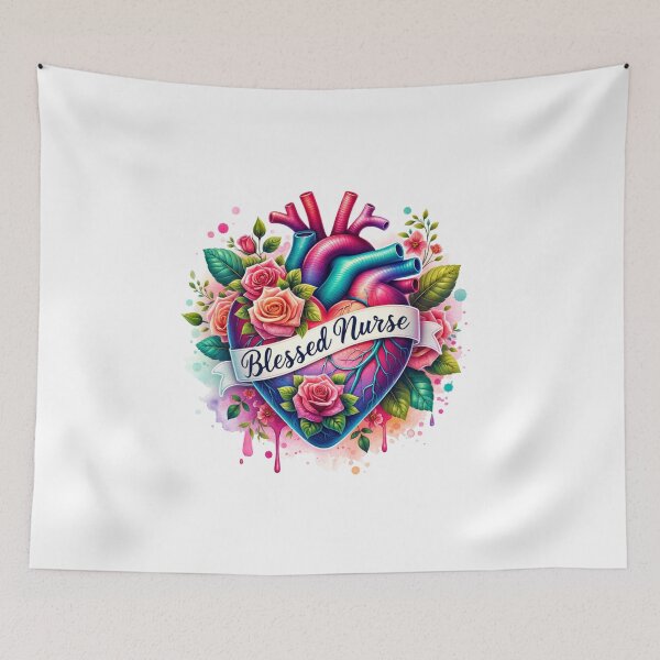 Item preview, Heartfelt Care – Stethoscope & Floral Nurse Art designed and sold by artedigital99.