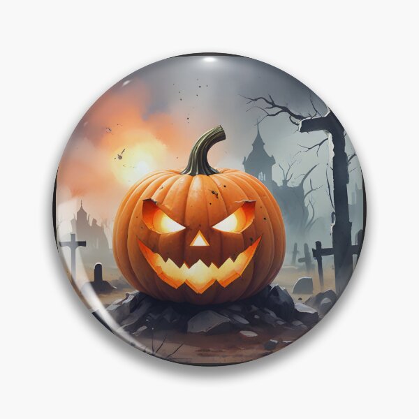 Item preview, Glowing Pumpkin in a Haunted Graveyard designed and sold by BougieSouthern.
