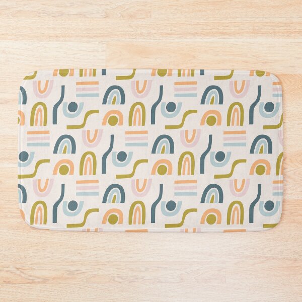 Item preview, Geometric rainbows and lines pattern in modern palette designed and sold by TinyFlowerArt.