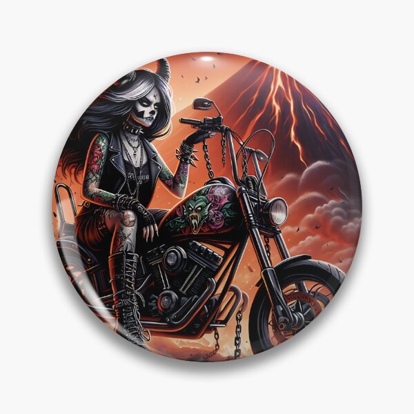 Item preview, Gothic demon lady on motorbike designed and sold by Redcon-fantasy.