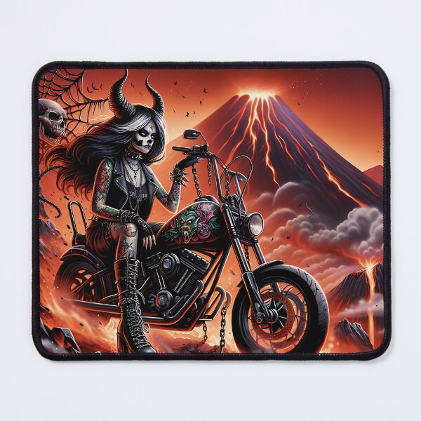 Item preview, Gothic demon lady on motorbike designed and sold by Redcon-fantasy.