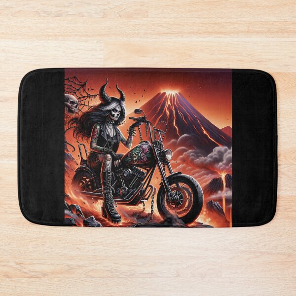 Item preview, Gothic demon lady on motorbike designed and sold by Redcon-fantasy.
