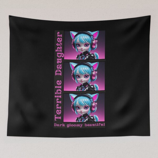 Item preview, Cyberpunk Cat Girl: Neon Kawaii Goth Art for Alt Fashion Enthusiasts designed and sold by ruthoarabia.