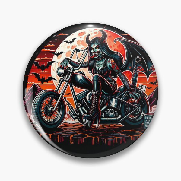 Item preview, Gothic demon lady on motorbike designed and sold by Redcon-fantasy.