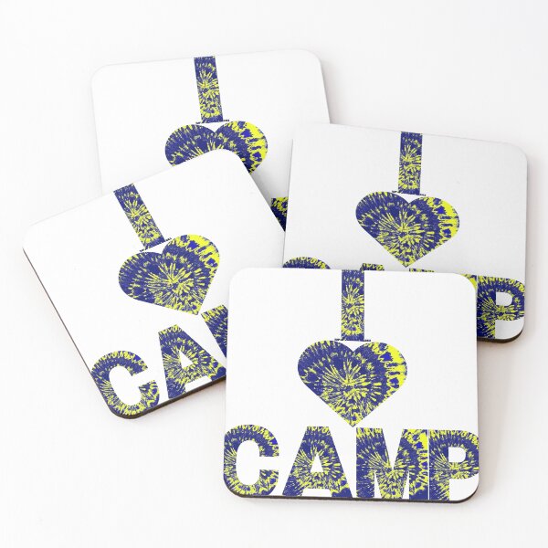 Item preview, I Heart Camp - Blue and Gold designed and sold by CampStickerSpot.