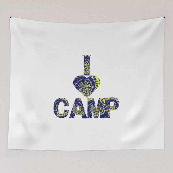 Item preview, I Heart Camp - Blue and Gold designed and sold by CampStickerSpot.