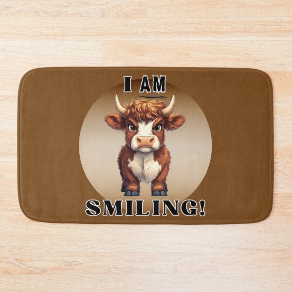 Item preview, I Am Smiling Highland Cow designed and sold by QuirkyChicArts.