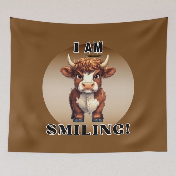 Item preview, I Am Smiling Highland Cow designed and sold by QuirkyChicArts.