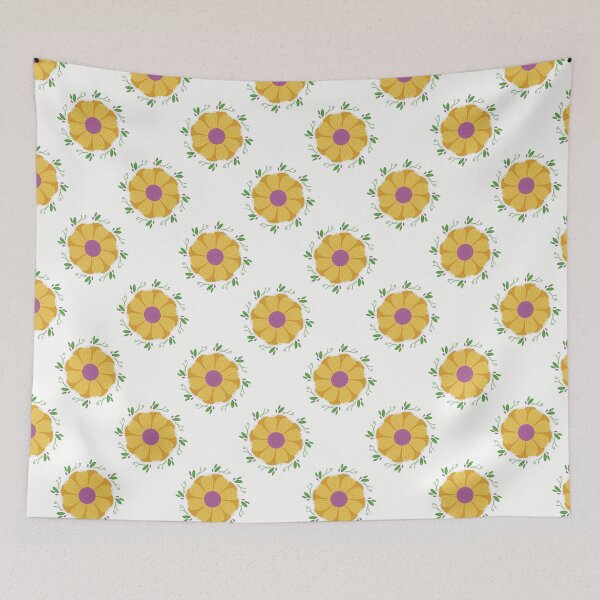 Item preview, Sweet Orange Yellow Pink and Purple Flowers and Garland Surface Pattern designed and sold by MomicaOfficial.