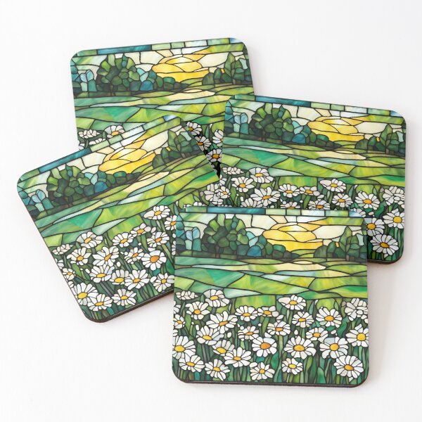 Item preview, Field of Daisies Stained Glass designed and sold by StoryofPieces.