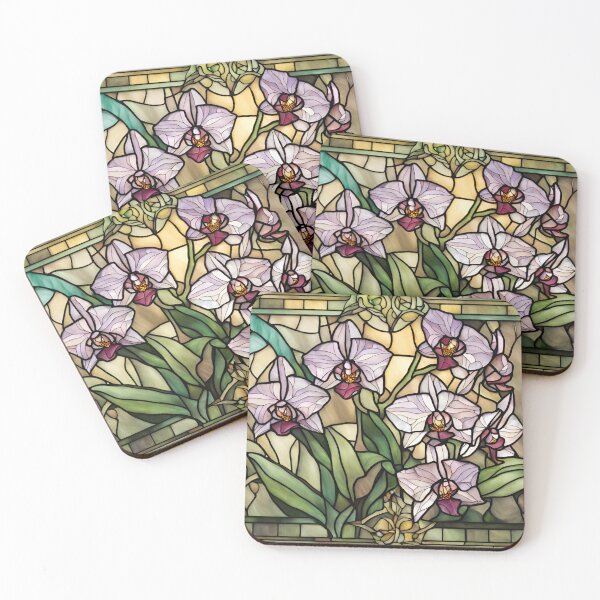 Item preview, Stained Glass Orchids designed and sold by StoryofPieces.