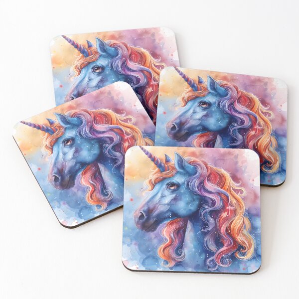 Artikelvorschau, Schönes, realistisches Aquarell-Einhorn mit regenbogenfarbenem Haaraufdruck entworfen und verkauft von dcrc.