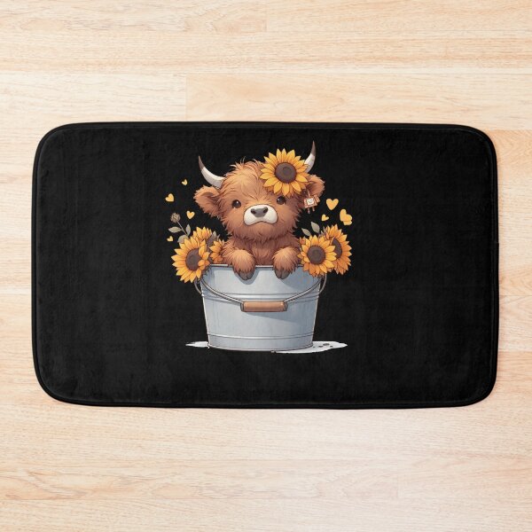 Item preview, Cute Baby Highland Cow with Sunflowers in Bucket Farmer kids designed and sold by MTRBSK11.