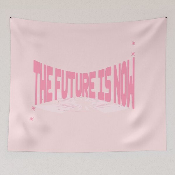 Item preview, the future is now cute scifi inspirational quote with sparkles designed and sold by cherrytheory.