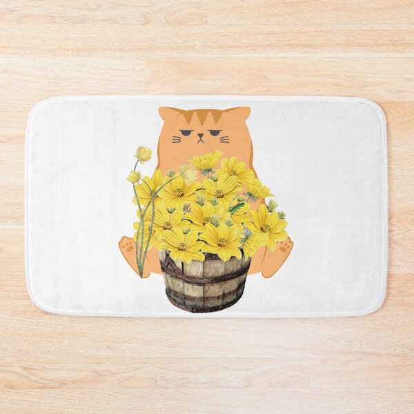 Item preview, Orange Cat Owner Yellow Flowers  designed and sold by CCKimShop.