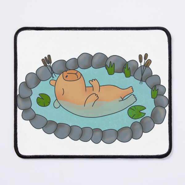 Item preview, Capybara sun baking in the pond designed and sold by LisaTrincaArt.