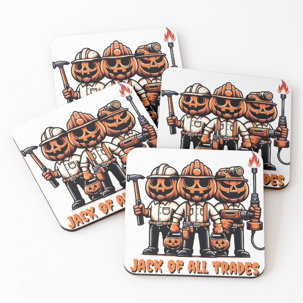 Item preview, Jack of all trades - The jack-o-lantern tradies have their work cut out for them this Halloween! designed and sold by geetarv.