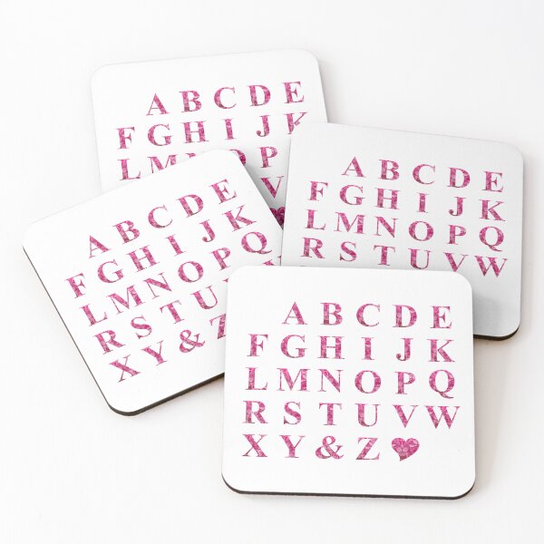 Item preview, The Alphabet and Heart in Pink Floral Typography  designed and sold by WD-Artist.