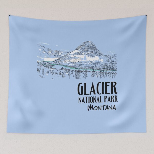 Item preview, Glacier National Park Montana Illustration designed and sold by kiwi91.