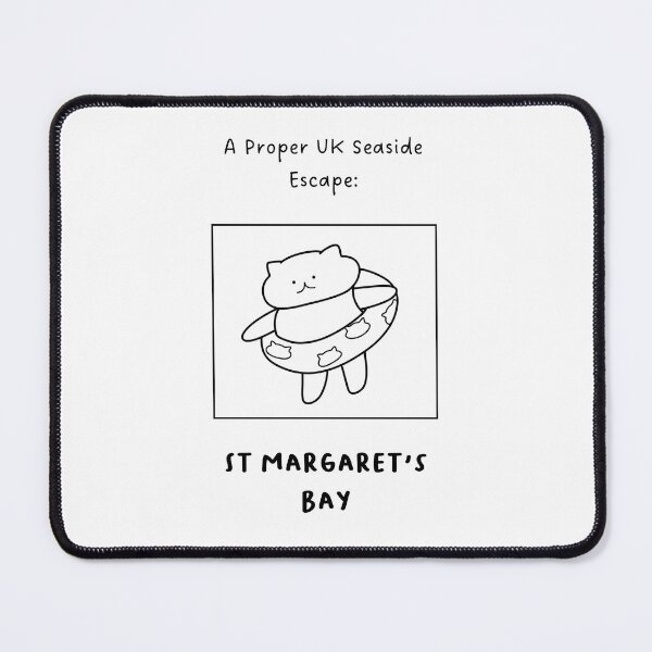 Item preview, St Margaret's Bay | A Proper UK Seaside Escape | Illustration of a Cute Cat Wearing a Float Ring designed and sold by RM-Journey.