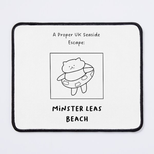 Item preview, Minster Leas Beach | A Proper UK Seaside Escape | Illustration of a Cute Cat Wearing a Float Ring designed and sold by RM-Journey.