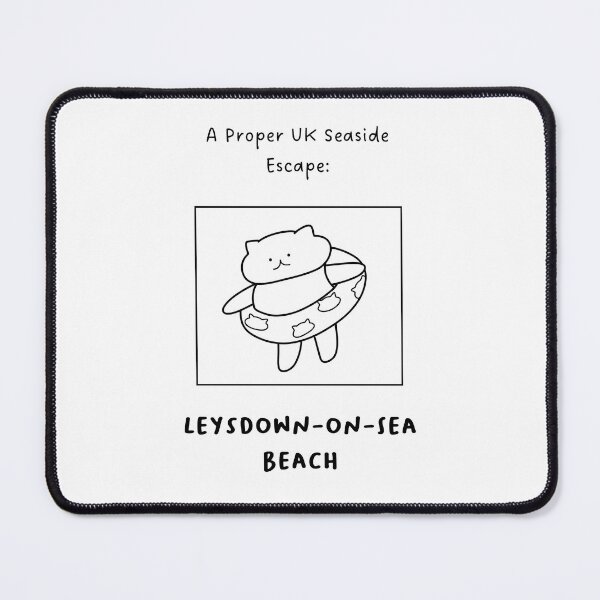 Item preview, Leysdown-on-Sea Beach | A Proper UK Seaside Escape | Illustration of a Cute Cat Wearing a Float Ring designed and sold by RM-Journey.