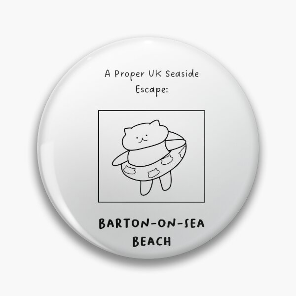 Item preview, Barton-on-Sea Beach | A Proper UK Seaside Escape | Illustration of a Cute Cat Wearing a Float Ring designed and sold by RM-Journey.