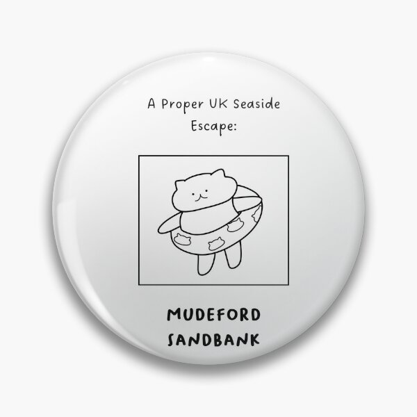 Item preview, Mudeford Sandbank | A Proper UK Seaside Escape | Illustration of a Cute Cat Wearing a Float Ring designed and sold by RM-Journey.