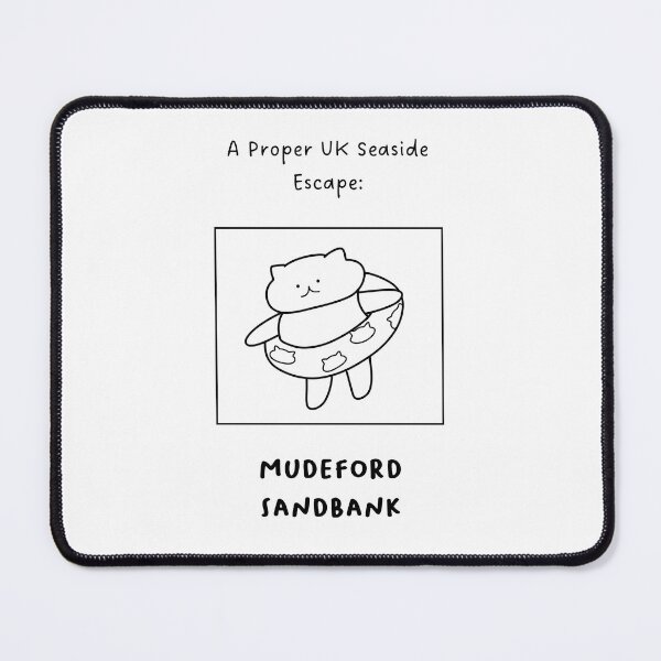 Item preview, Mudeford Sandbank | A Proper UK Seaside Escape | Illustration of a Cute Cat Wearing a Float Ring designed and sold by RM-Journey.