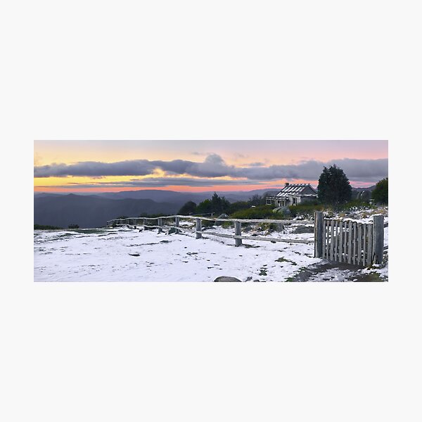 Item preview, High Country VIC Snowy Mountains Craig's Hut Sunset Gate designed and sold by Adam Gormley.