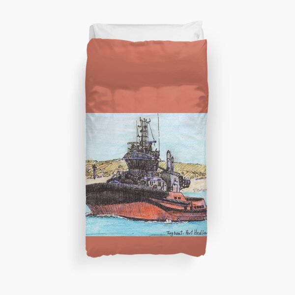 Australian Scene - Tug boat - Port Hedland, WA, aus. Duvet Cover