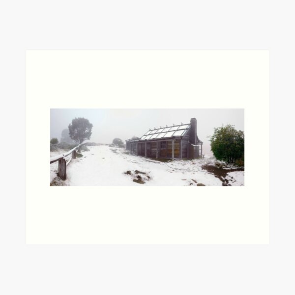 Item preview, High Country VIC Snowy Mountains Craig's Hut Snow Storm designed and sold by Adam Gormley.