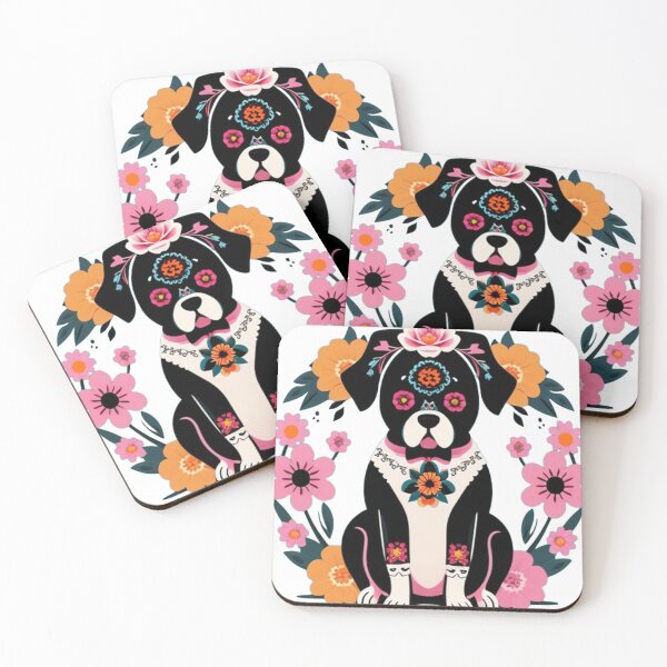 Item preview, Floral Day of the dead, puppy  designed and sold by Roxburylane.