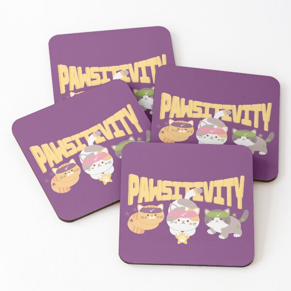 Item preview, cute gym cat friend group with text pawsitivity and there is sparkles and stars designed and sold by cherrytheory.