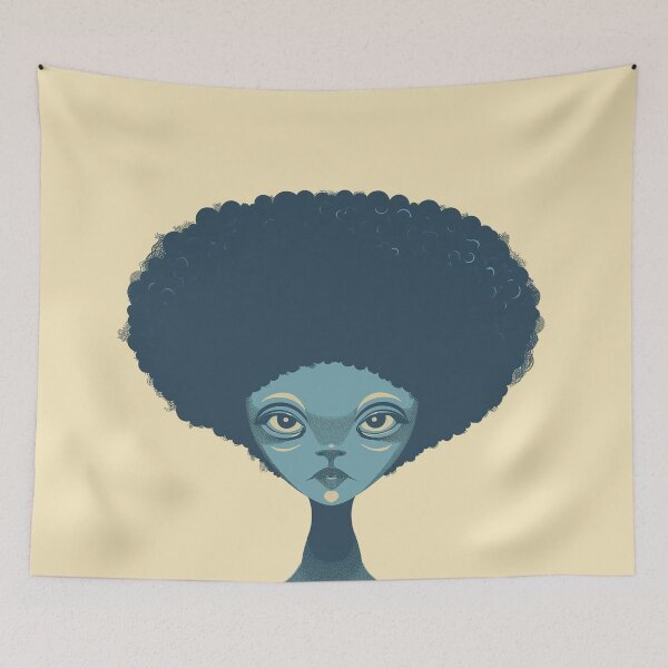Item preview, Alien with an afro designed and sold by Zen Lael.