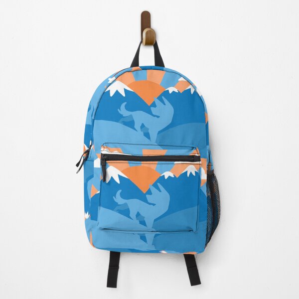 Item preview, Blue Dog Wolf Mountains Orange Print designed and sold by pinkpawsdraws.