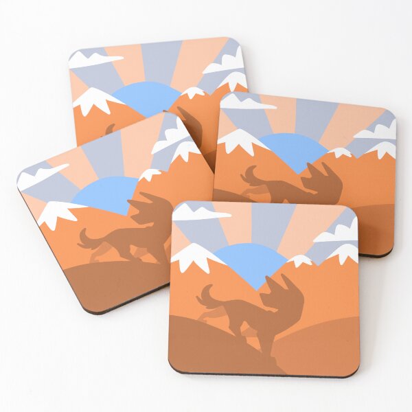 Item preview, Orange Dog Wolf Mountains Blue Print designed and sold by pinkpawsdraws.