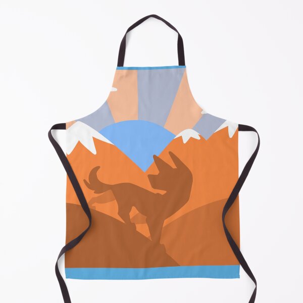 Aperçu de l'œuvre Plan bleu des montagnes Orange Dog Wolf créée et vendue par pinkpawsdraws.