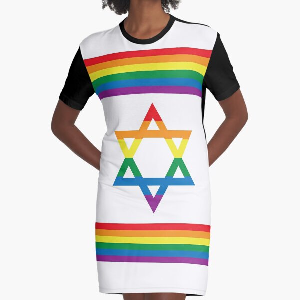 Israel Rainbow Flags Graphic T Shirt Dress For Sale By Lazarusheart Redbubble 7101