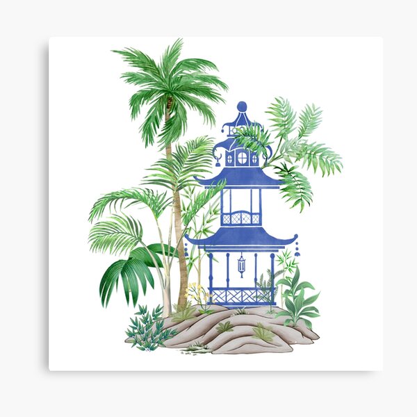 Item preview, Chinoiserie Pagoda Serenity Scene designed and sold by Yunihadi.