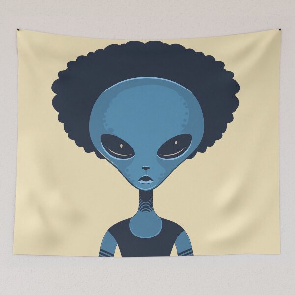 Item preview, Alien with an afro designed and sold by Zen Lael.