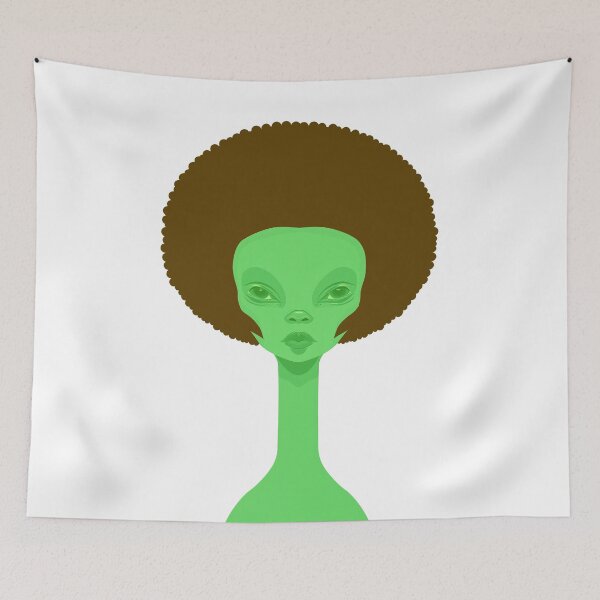 Item preview, Alien with an afro designed and sold by Zen Lael.