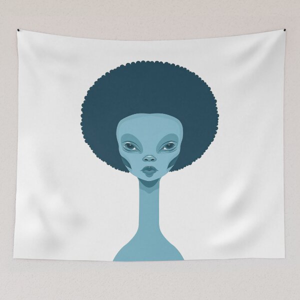 Item preview, Alien with an afro designed and sold by Zen Lael.