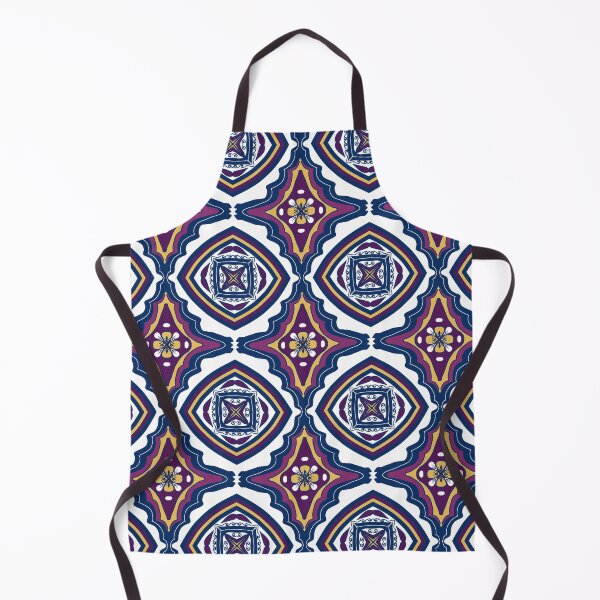 Item preview, MAGENTA STAR BLOSSOM- FLORAL DIAMOND NAVY GOLD designed and sold by Janna Perry Designs.